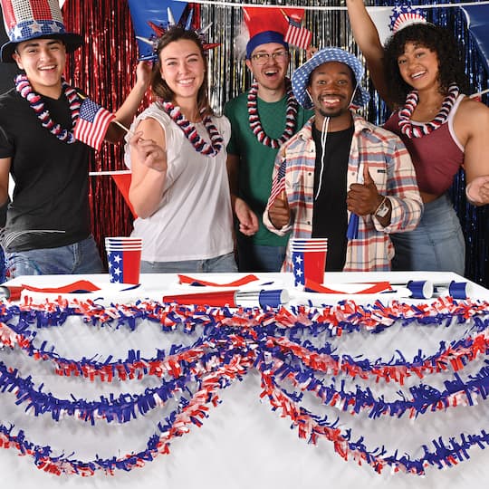 Beistle 25ft. Red, White & Blue Tissue Festooning Garlands, 2ct.